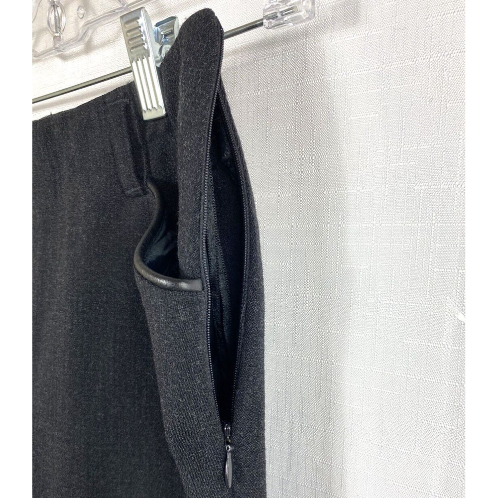 Ralph Lauren Pants Side Zip Womens Size 6 Petite Charcoal Wool Blend Fitted - Picture 6 of 10